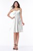 ColsBM Hattie White Romantic Strapless Sleeveless Chiffon Knee Length Plus Size Bridesmaid Dresses