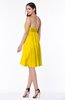 ColsBM Hattie Yellow Romantic Strapless Sleeveless Chiffon Knee Length Plus Size Bridesmaid Dresses