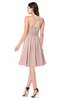 ColsBM Violet Dusty Rose Sexy Asymmetric Neckline Sleeveless Zip up Chiffon Knee Length Plus Size Bridesmaid Dresses