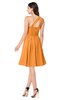 ColsBM Violet Orange Sexy Asymmetric Neckline Sleeveless Zip up Chiffon Knee Length Plus Size Bridesmaid Dresses