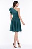 ColsBM Journee Blue Green Plain A-line One Shoulder Sleeveless Chiffon Pleated Bridesmaid Dresses