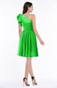 ColsBM Journee Classic Green Plain A-line One Shoulder Sleeveless Chiffon Pleated Bridesmaid Dresses