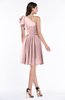 ColsBM Journee Silver Pink Plain A-line One Shoulder Sleeveless Chiffon Pleated Bridesmaid Dresses