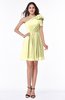ColsBM Journee Wax Yellow Plain A-line One Shoulder Sleeveless Chiffon Pleated Bridesmaid Dresses