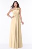 ColsBM Jennifer Apricot Gelato Antique One Shoulder Sleeveless Chiffon Floor Length Ruching Plus Size Bridesmaid Dresses