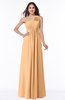 ColsBM Jennifer Apricot Antique One Shoulder Sleeveless Chiffon Floor Length Ruching Plus Size Bridesmaid Dresses