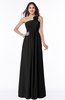 ColsBM Jennifer Black Antique One Shoulder Sleeveless Chiffon Floor Length Ruching Plus Size Bridesmaid Dresses