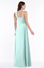 ColsBM Jennifer Blue Glass Antique One Shoulder Sleeveless Chiffon Floor Length Ruching Plus Size Bridesmaid Dresses