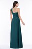 ColsBM Jennifer Blue Green Antique One Shoulder Sleeveless Chiffon Floor Length Ruching Plus Size Bridesmaid Dresses