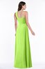 ColsBM Jennifer Bright Green Antique One Shoulder Sleeveless Chiffon Floor Length Ruching Plus Size Bridesmaid Dresses