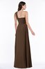 ColsBM Jennifer Chocolate Brown Antique One Shoulder Sleeveless Chiffon Floor Length Ruching Plus Size Bridesmaid Dresses