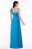 ColsBM Jennifer Cornflower Blue Antique One Shoulder Sleeveless Chiffon Floor Length Ruching Plus Size Bridesmaid Dresses