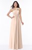 ColsBM Jennifer Fresh Salmon Antique One Shoulder Sleeveless Chiffon Floor Length Ruching Plus Size Bridesmaid Dresses