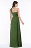 ColsBM Jennifer Garden Green Antique One Shoulder Sleeveless Chiffon Floor Length Ruching Plus Size Bridesmaid Dresses