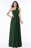 ColsBM Jennifer Hunter Green Antique One Shoulder Sleeveless Chiffon Floor Length Ruching Plus Size Bridesmaid Dresses