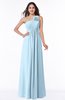 ColsBM Jennifer Ice Blue Antique One Shoulder Sleeveless Chiffon Floor Length Ruching Plus Size Bridesmaid Dresses