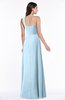 ColsBM Jennifer Ice Blue Antique One Shoulder Sleeveless Chiffon Floor Length Ruching Plus Size Bridesmaid Dresses