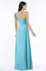 ColsBM Jennifer Light Blue Antique One Shoulder Sleeveless Chiffon Floor Length Ruching Plus Size Bridesmaid Dresses