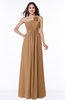 ColsBM Jennifer Light Brown Antique One Shoulder Sleeveless Chiffon Floor Length Ruching Plus Size Bridesmaid Dresses