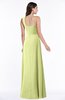ColsBM Jennifer Lime Green Antique One Shoulder Sleeveless Chiffon Floor Length Ruching Plus Size Bridesmaid Dresses