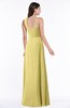 ColsBM Jennifer Misted Yellow Antique One Shoulder Sleeveless Chiffon Floor Length Ruching Plus Size Bridesmaid Dresses