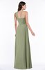 ColsBM Jennifer Moss Green Antique One Shoulder Sleeveless Chiffon Floor Length Ruching Plus Size Bridesmaid Dresses