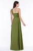 ColsBM Jennifer Olive Green Antique One Shoulder Sleeveless Chiffon Floor Length Ruching Plus Size Bridesmaid Dresses