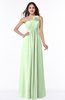 ColsBM Jennifer Pale Green Antique One Shoulder Sleeveless Chiffon Floor Length Ruching Plus Size Bridesmaid Dresses