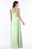 ColsBM Jennifer Pale Green Antique One Shoulder Sleeveless Chiffon Floor Length Ruching Plus Size Bridesmaid Dresses