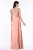 ColsBM Jennifer Peach Antique One Shoulder Sleeveless Chiffon Floor Length Ruching Plus Size Bridesmaid Dresses