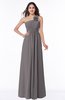 ColsBM Jennifer Ridge Grey Antique One Shoulder Sleeveless Chiffon Floor Length Ruching Plus Size Bridesmaid Dresses