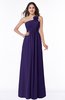 ColsBM Jennifer Royal Purple Antique One Shoulder Sleeveless Chiffon Floor Length Ruching Plus Size Bridesmaid Dresses