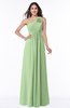 ColsBM Jennifer Sage Green Antique One Shoulder Sleeveless Chiffon Floor Length Ruching Plus Size Bridesmaid Dresses