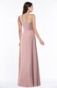ColsBM Jennifer Silver Pink Antique One Shoulder Sleeveless Chiffon Floor Length Ruching Plus Size Bridesmaid Dresses