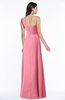 ColsBM Jennifer Watermelon Antique One Shoulder Sleeveless Chiffon Floor Length Ruching Plus Size Bridesmaid Dresses