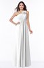 ColsBM Jennifer White Antique One Shoulder Sleeveless Chiffon Floor Length Ruching Plus Size Bridesmaid Dresses