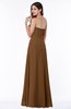 ColsBM Rebecca Brown Simple A-line Sleeveless Zip up Floor Length Plus Size Bridesmaid Dresses
