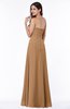 ColsBM Rebecca Light Brown Simple A-line Sleeveless Zip up Floor Length Plus Size Bridesmaid Dresses