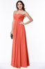 ColsBM Rebecca Living Coral Simple A-line Sleeveless Zip up Floor Length Plus Size Bridesmaid Dresses