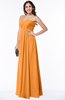 ColsBM Rebecca Orange Simple A-line Sleeveless Zip up Floor Length Plus Size Bridesmaid Dresses