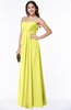 ColsBM Rebecca Pale Yellow Simple A-line Sleeveless Zip up Floor Length Plus Size Bridesmaid Dresses
