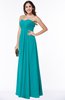 ColsBM Rebecca Peacock Blue Simple A-line Sleeveless Zip up Floor Length Plus Size Bridesmaid Dresses