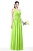ColsBM Veronica Bright Green Simple A-line Sleeveless Zipper Chiffon Sash Plus Size Bridesmaid Dresses
