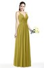 ColsBM Veronica Golden Olive Simple A-line Sleeveless Zipper Chiffon Sash Plus Size Bridesmaid Dresses