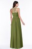 ColsBM Veronica Olive Green Simple A-line Sleeveless Zipper Chiffon Sash Plus Size Bridesmaid Dresses