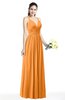 ColsBM Veronica Orange Simple A-line Sleeveless Zipper Chiffon Sash Plus Size Bridesmaid Dresses