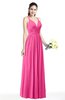 ColsBM Veronica Rose Pink Simple A-line Sleeveless Zipper Chiffon Sash Plus Size Bridesmaid Dresses