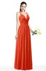 ColsBM Veronica Tangerine Tango Simple A-line Sleeveless Zipper Chiffon Sash Plus Size Bridesmaid Dresses
