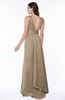 ColsBM Faye Almondine Brown Luxury A-line V-neck Sleeveless Satin Sash Wedding Guest Dresses
