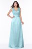 ColsBM Faye Aqua Luxury A-line V-neck Sleeveless Satin Sash Wedding Guest Dresses